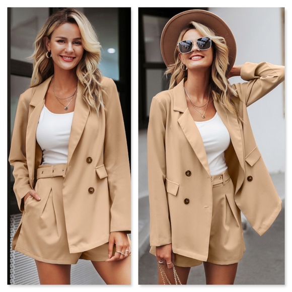 oversized blazer and shorts